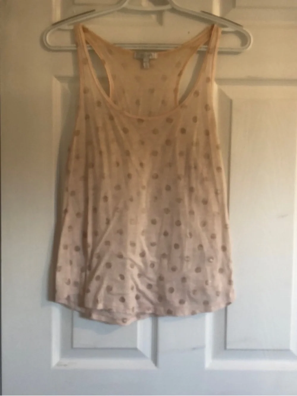 Light Pink Polka Dot Racerback Tank Top